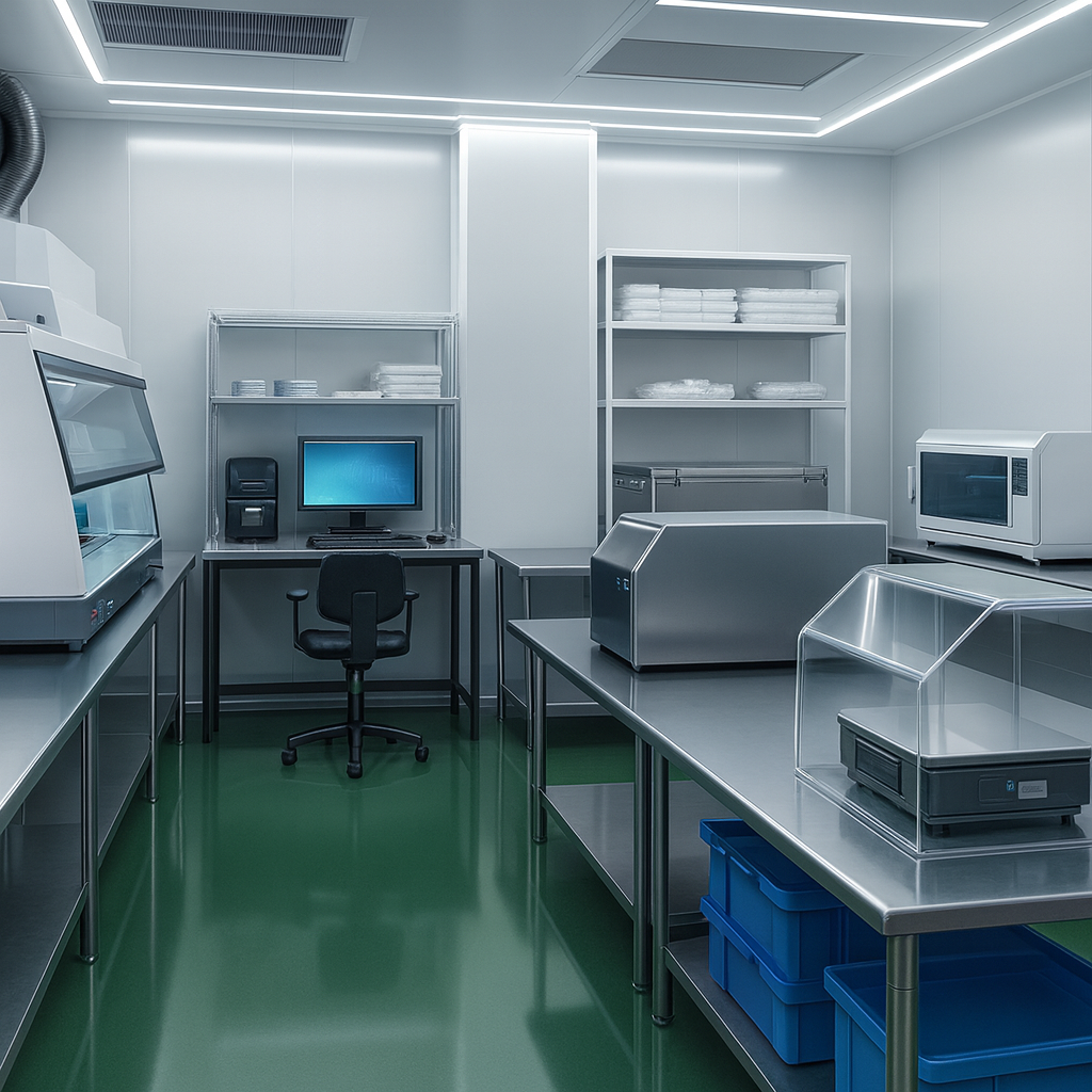 UltraVac ISO Class 6 cleanroom in Taiwan with specialized equipment and workstations.